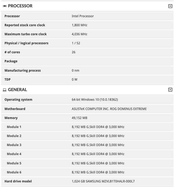 Intel神秘26核心曝光：加速频率4.4GHz 还是14nm