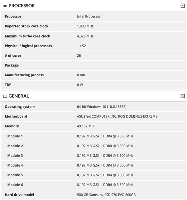 Intel神秘26核心曝光：加速频率4.4GHz 还是14nm