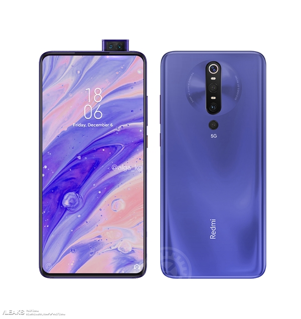 升降全面屏加持 Redmi K30 Pro渲染图曝光