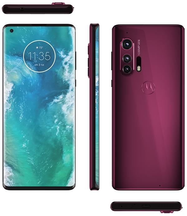 摩托罗拉Edge+高清图曝光：90Hz挖孔瀑布屏、1亿像素