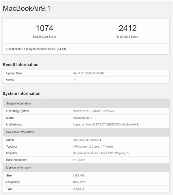 MacBook Air 2020独家定制Intel 10nm处理器：缩小1/4、频率更高