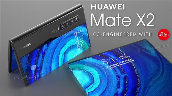 老外绘制<a href='https://www.huawei.com/cn/?ic_medium=direct&ic_source=surlen' target='_blank'><u>华为</u></a>Mate X2渲染图：首次加入潜望式长焦 支持屏幕指纹