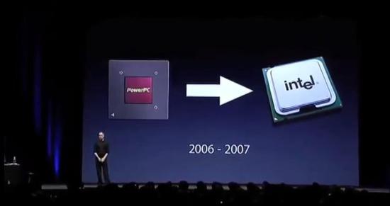 ▲ 从 PowerPC 转向 intel。 图片来自：iMore