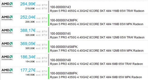 AMD 7nm锐龙4000G提前上架：果然变了