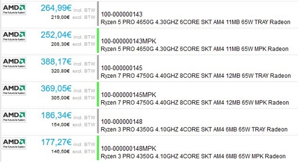 AMD 7nm锐龙4000G提前上架：果然变了