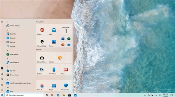 微软新版Win 10上手：开始菜单更简洁 个性化的任务栏