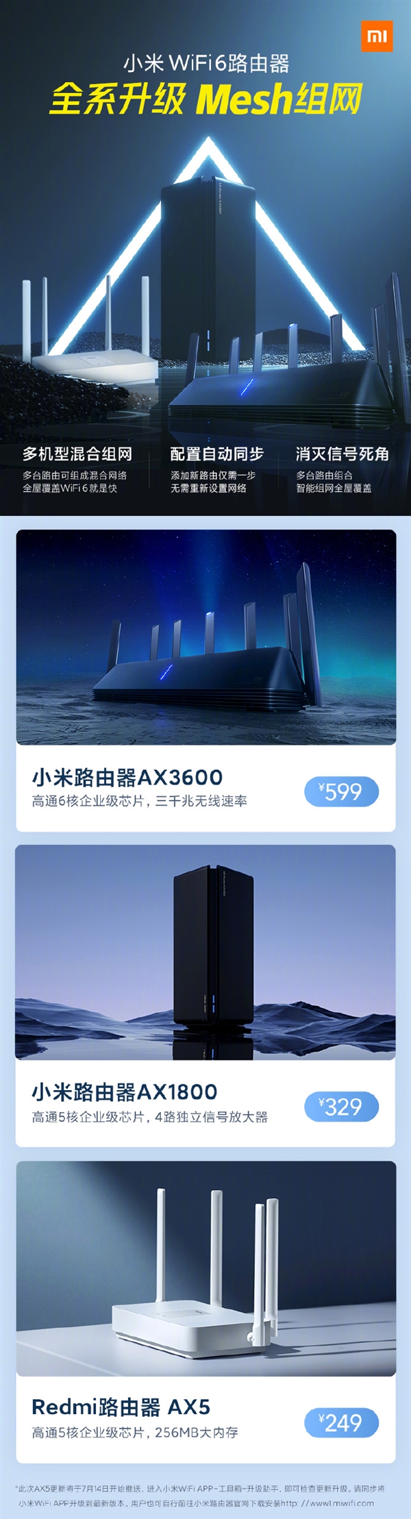搞定AX5 小米Wi-Fi 6路由器全系支持升级Mesh组网