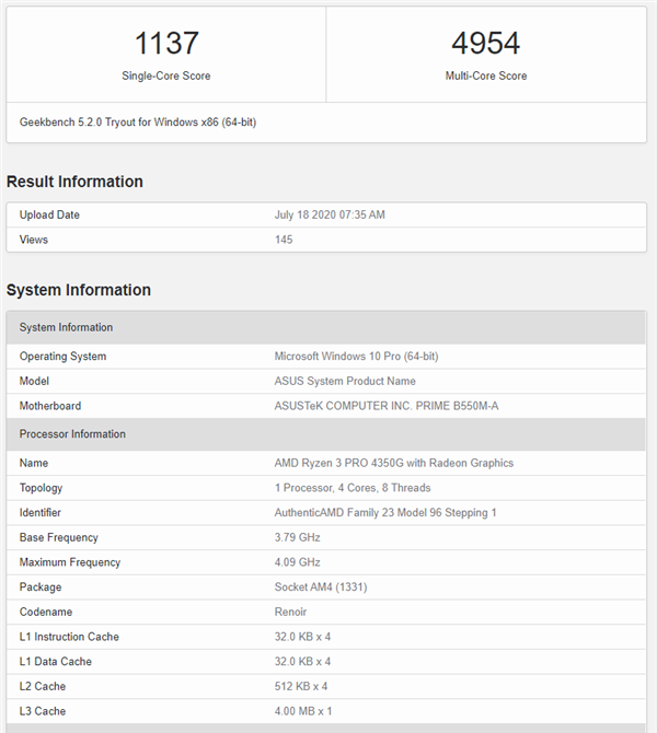 AMD 7nm 4/6/8核心锐龙APU集体跑分：小小的惊喜