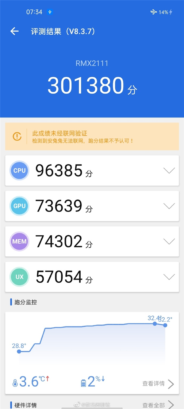 天玑720加持！<a href='https://www.realme.com/' target='_blank'><u>realme</u></a>真我V5跑分曝光：超30W