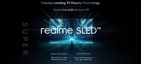 realme海外官宣世界首款SLED智能电视 将替代量子点