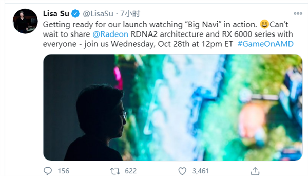 RX 6000显卡明日发布 AMD CEO苏姿丰：等不及了
