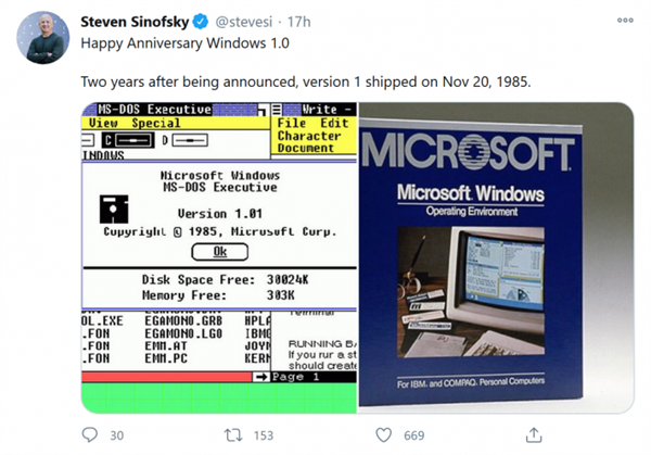 Windows 1.0 35岁了：盖茨带头研发 最短命Win系统