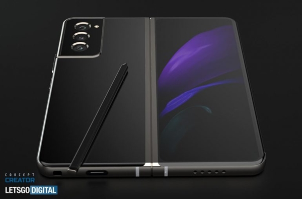 <a href='https://www.samsung.com/cn/' target='_blank'><u>三星</u></a>Galaxy Z Fold 3高清渲染图曝光：搭载屏下摄像头、机身内置S Pen