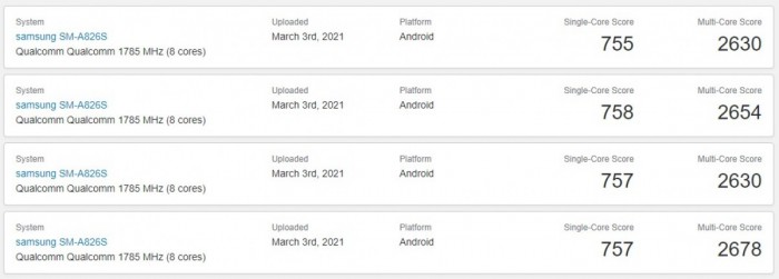 三星Galaxy A82 5G新机在Geekbench现身 搭载骁龙855+