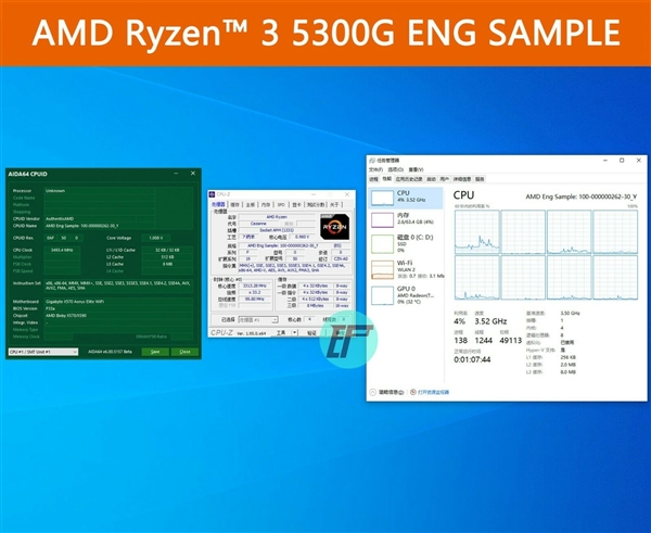 Zen3架构！锐龙3 5300G APU偷跑：四核心样品叫卖1150元