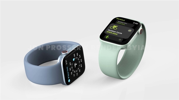 重大改动！Apple Watch Series 7渲染图曝光：直角边框、多彩配色