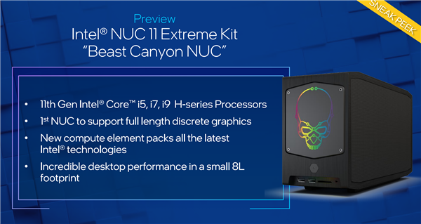 Intel自曝全新野兽峡谷NUC 11：首次支持全长显卡