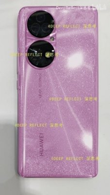华为P50真机曝光：双环四摄、闪粉配色