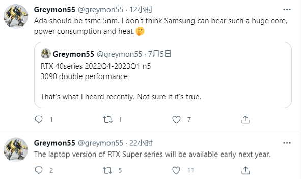 RTX 40系列明年底或后年初发布：5nm工艺、性能两倍于RTX 3090