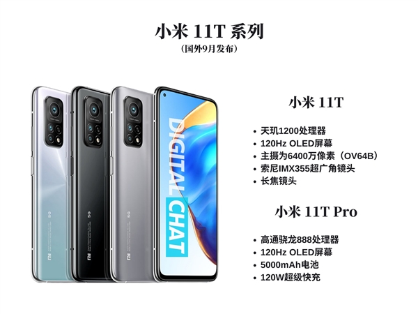 骁龙888+120W快充!小米11T系列渲染图曝光:超小孔直屏