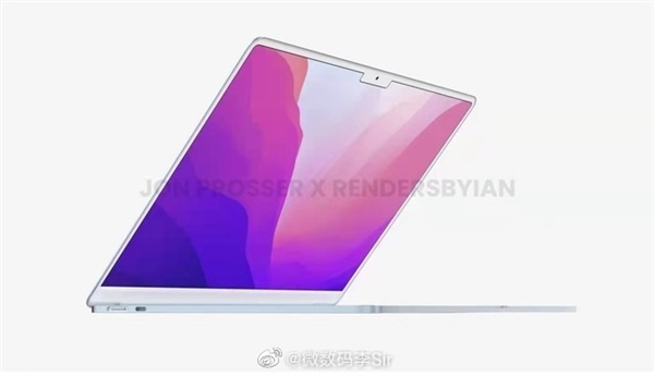 有望升级M2自研芯片！新MacBook Air渲染图曝光：白色刘海屏扎眼