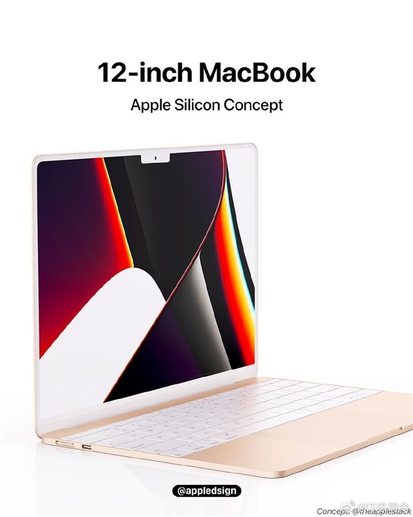 12寸MacBook渲染图曝光：窄边框刘海屏+超薄机身