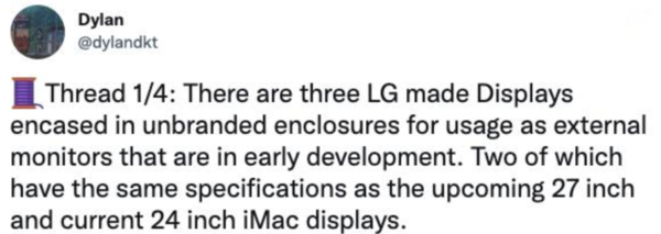 苹果“性价比”显示器要来！基于24寸iMac设计 价格更便宜