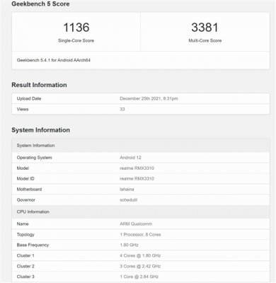 曾刷新骁龙888价格纪录 realme GT2系列标准版曝光