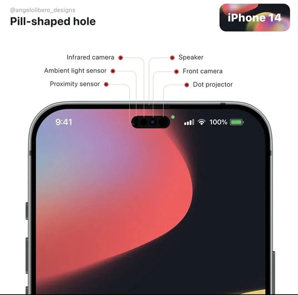 刘海变胶囊什么感觉：iPhone 14最新外形概念图感受下