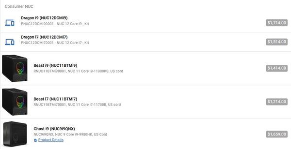 价格破万！Intel 12代NUC迷你机至尊版泄露：首次可升级CPU
