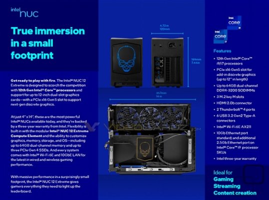 价格上万！Intel 12代NUC迷你机至尊版泄露