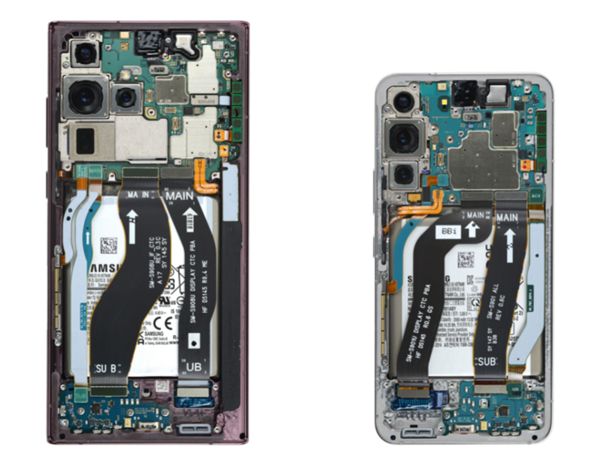 iFixit拆解<a href='https://www.samsung.com/cn/' target='_blank'><u>三星</u></a>Galaxy S22系列：屏幕和电池极难拆 可修复性只有3分