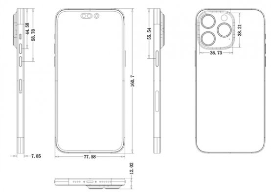 iPhone 14 Pro、14 Pro Max设计图齐曝光