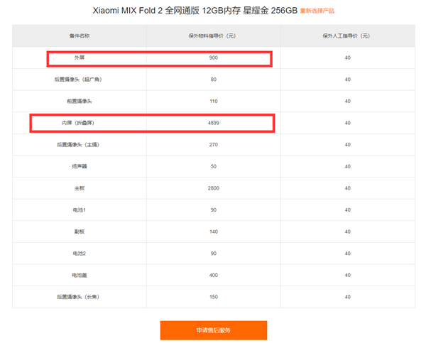 小米MIX Fold 2官方换屏要5799元！能买一部iPhone 13 mini
