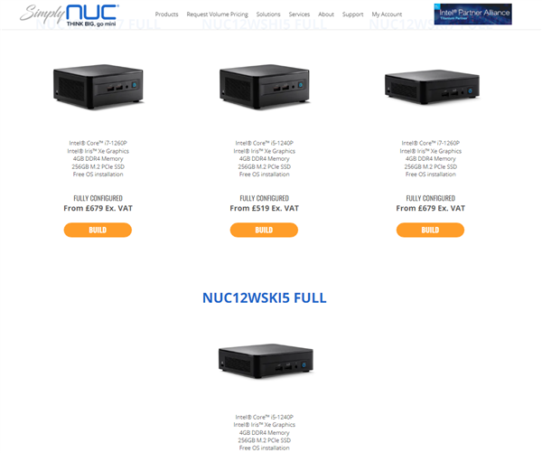升级12代P系列处理器：Intel NUC 12 Pro上市