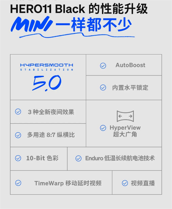 GoPro Hero 11 Black Mini发布：更小更轻 依旧旗舰性能