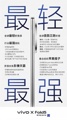 一图了解vivo X Fold5：六大首发、四个最强