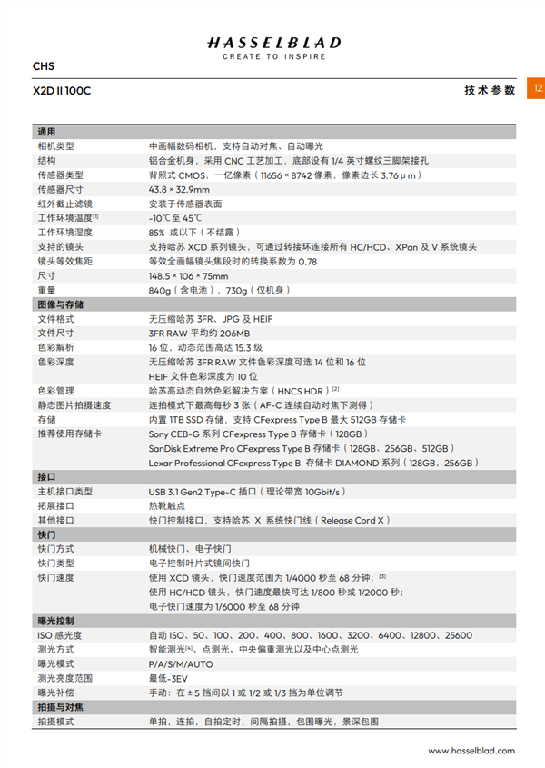 5.19万！哈苏X2D II 100C中画幅相机发布：一亿像素、5轴10级防抖